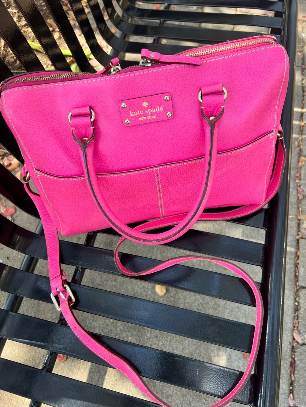 Kate Spade Pink Leather Satchel Crossbody Bag